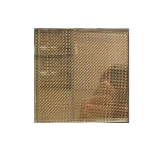 Stainless Weave Decorative Wire Mesh And Fabric Custom Art Glass Panel Use