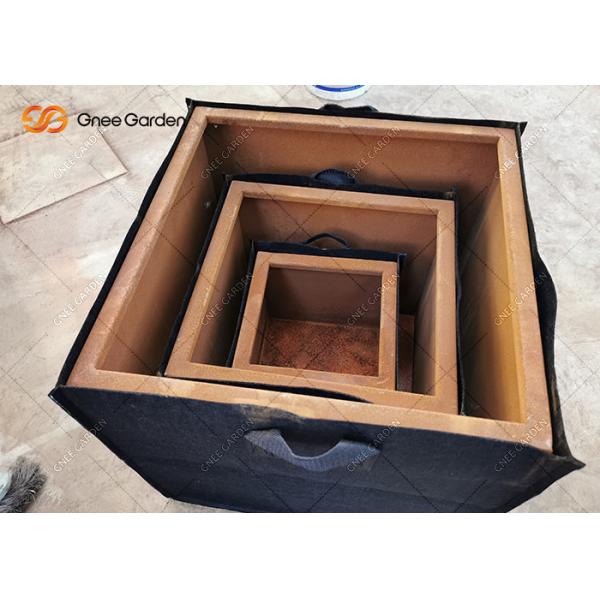 Factory Price 2mm Thickness Corten Steel Rectangular Flower Pot Decoration Metal Rusty Nursery Planter