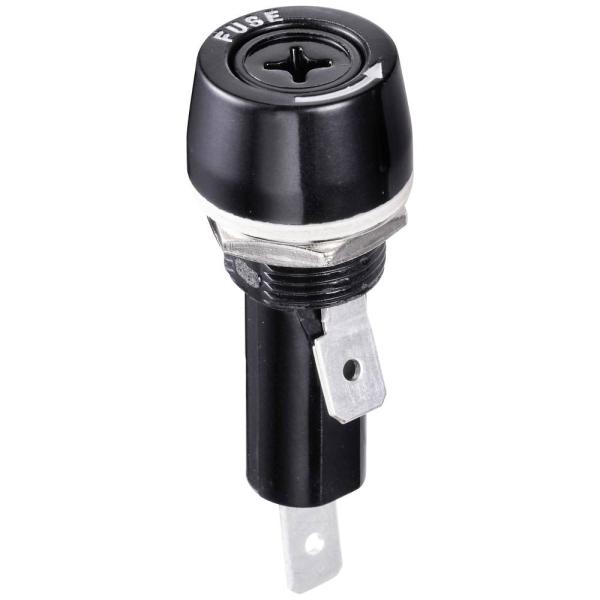 R3-53 3AG 6.3*32mm Glass Tube Panel mount Fuse Holder Bloack 15A Slotted Driver Type Screw Cap