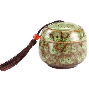 Round Pet Cremation Urns for Ashes Storage Box Hand-made Ceramic Sealed Jars for