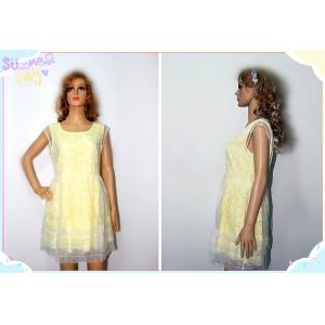 Round neck sleeveless ladies dresses with polyester S M L XL