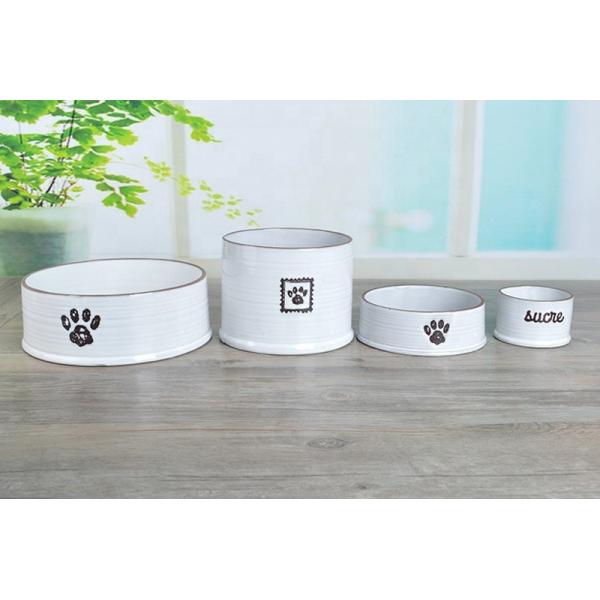 Sustainable Personalised Ceramic Dog Bowls Round Shape With Stand