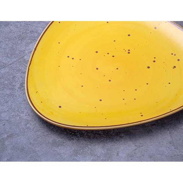 10.5 Inch High Temperature Resistance Triangle Ceramic Dinner Plate