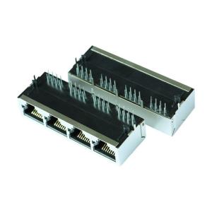 ARJM14A2-811-NN-CW2 Four Port Rj45 Connector 5G Base-T Shield W / EMI Fingers