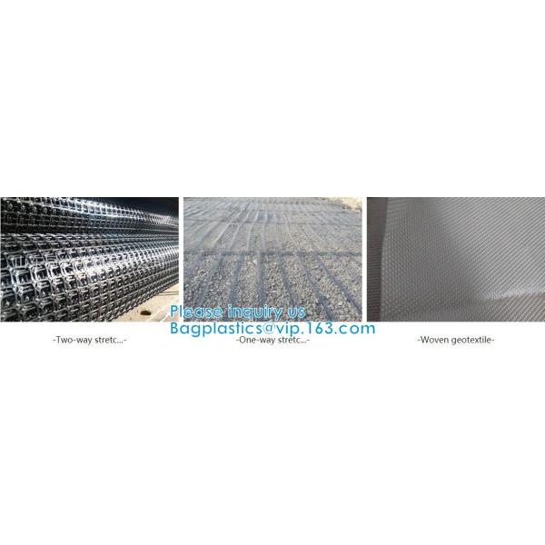 Fiber Geogrid For Road Building Construction Fiberglass Biaxial Geogrid With Nonwoven Geotextile Soil Stabilization