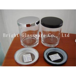 cheap glass candle jar with metal lid