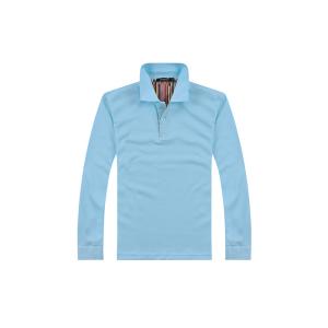 Cotton 2 - ply Interlock Button Cuffs Long Sleeve Polo Shirts Casual Type