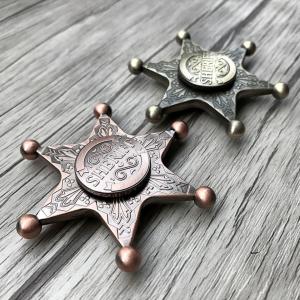 Hexagonal Neptune Sheriff's Badge Fidget Spinner for ADHD ADD Relief and Anti