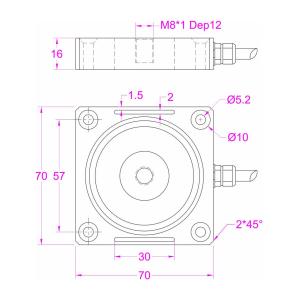 M8 threaded Load Cell Sensor 500N 1kN 2kN Force Measurement Transducer