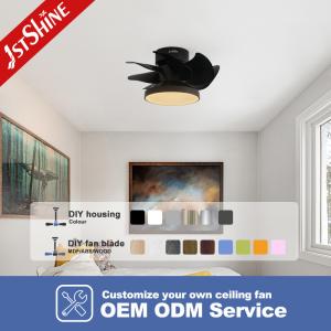 LED Light Source Mini Ceiling Fan 1stshine ODM Black Color Space Saving with ABS