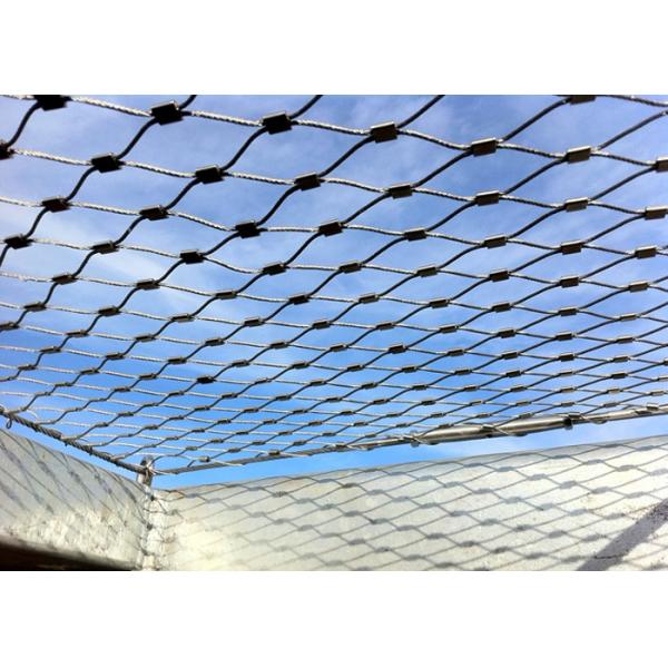 Customized Stainless Steel Balustrade Mesh , Metal Wire Rope Mesh For Facade