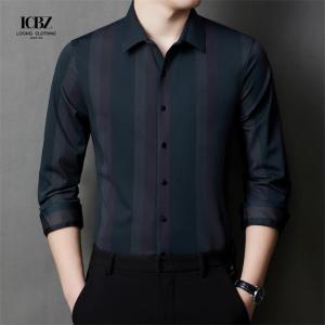 Custom Vintage Printing Plus Size Men's Shirts with Stand Collar and Long Sleeve