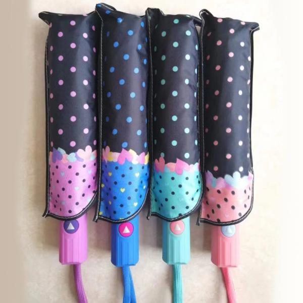 Three-folding Umbrella Semi Automatic Open and Close Unique Design Three-fold Pattern