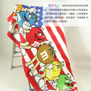 Wholesale 85*160cm（33''*63''）American M&amp;M's Cotton Reactive Print Bath Towel Beach Towel Large Sheet from china suppliers
