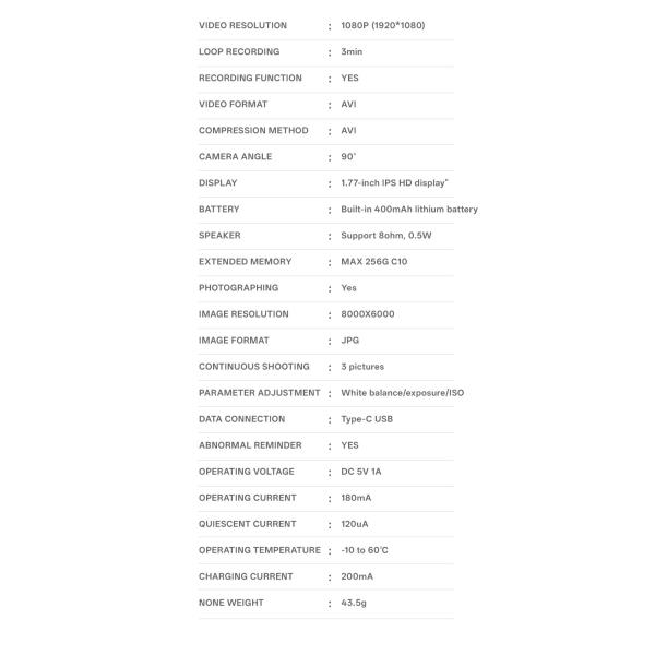 Y6000 Mini Camera Student Children'S Digital Camera 1080P HD Campus Portable