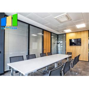 Full View Office Division Aluminum Frame Glass Fixed Partition Wall For Meeting