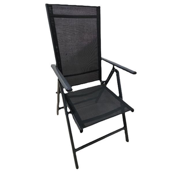 Outdoor Courtyard High Backrest Folding Reclining Chair with 7 Adjustable