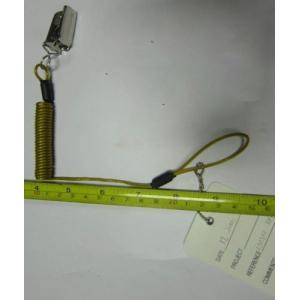 1.5m full internal stainless steel lanyard tether green rubber coated strong