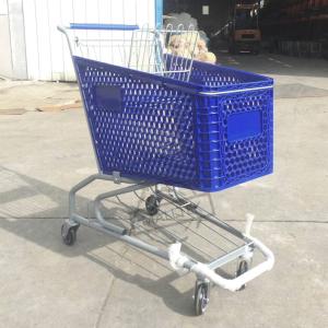 Customizable Half Plastic Shopping Trolley Cart In Powder Coating For Steels And