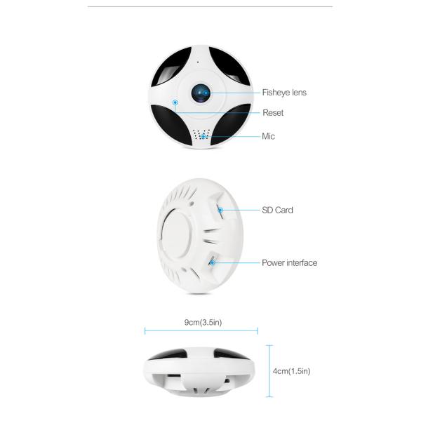 Home Security Dome Fisheye Surveillance Camera Indoor CE FC ROHS