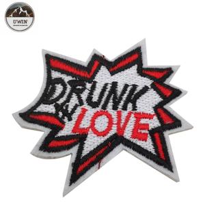 Iron On Backing Embroidered Sports Patches With Heat Cut / Merrowed Border