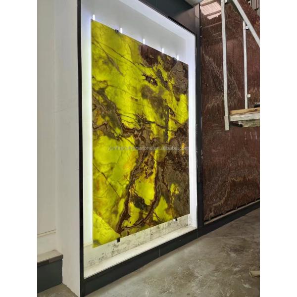 Green Onyx Marble Backlit Panel for Modern Graphic Design and Wall Decoration Purpose
