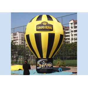 Wholesale 5 meters high black N yellow Grand Royal advertising inflatable roof top balloon with strong ropes from china suppliers