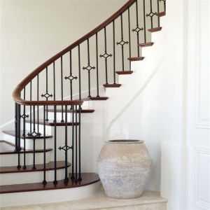 Wholesale Ornamental Wrought Iron Wall-Mounted Handrail For Step Stair Case with Powder Coated from china suppliers