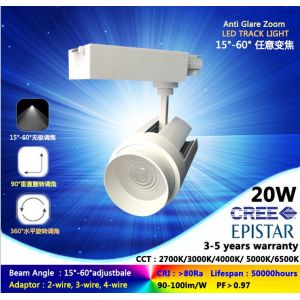 Wholesale dimmable15W 5000K free changable beam angle 15° to 60°led track light CRI 85 50000 lifetime from china suppliers
