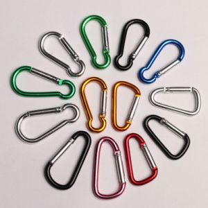 Colorful aluminum high quality carabiner hooks D shape&gourd shape hooks w/black