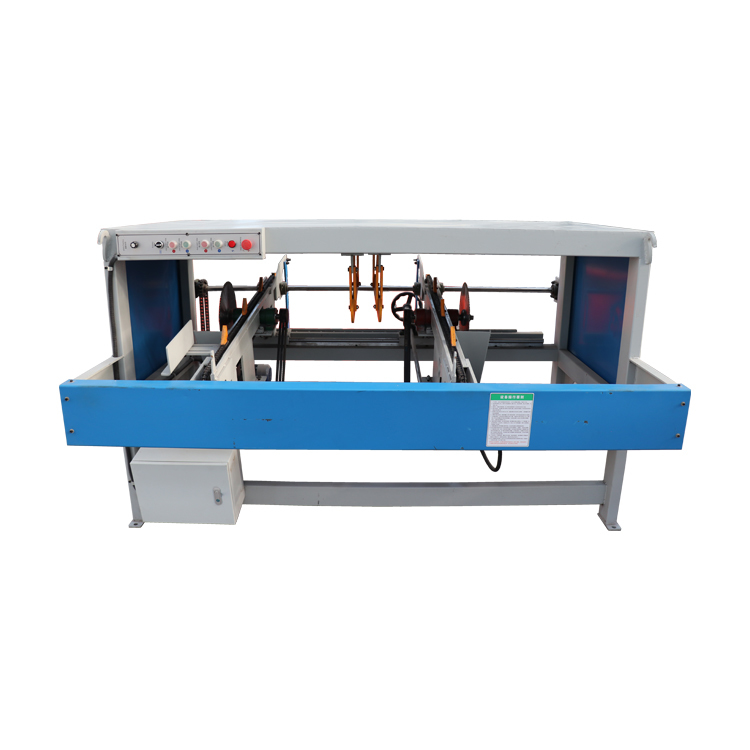 Double End Trim Saw Machine for Woodworking With Motor and Blade Components