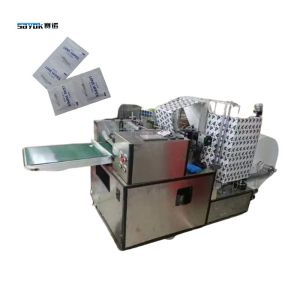 Four Side Seal Packing Machine Stainless Steel Alcohol Lens Wipe Production