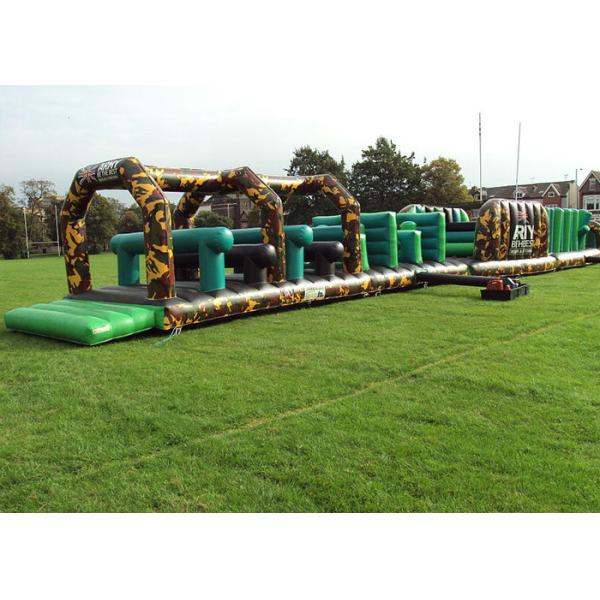 Camouflage Giant Army inflatable children's assault course , assault course