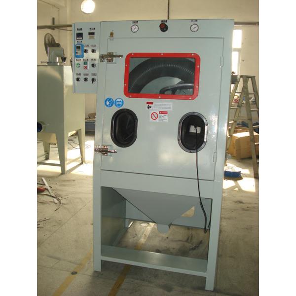 Semi Auto Dry Sandblast Cabinet Roller Basket Design For Sandblasting Small