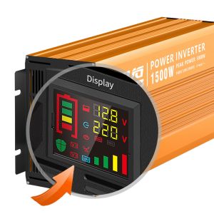 Portable Power Inverter 1500W Dc 12v To Ac 110v 60Hz Pure Sine Wave Inverter