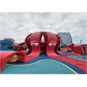 Red Octopus Theme Artistic Playgrounds Children'S Park Playground Equipment