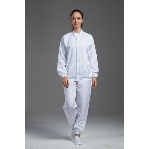 Wholesale White Clean Room Garments Wear Resistant With Left Arm Pen Pocket from china suppliers