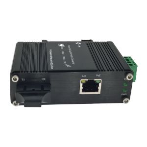 Mini Industrial 1000BASE-X to 10/100/1000BASE-T 90W PoE++ Media Converter