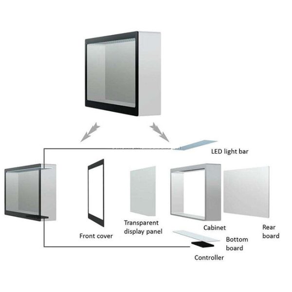 27 inch capacitive touchscreen transparent lcd screen price box indoor table stand advertising screen for supermarket
