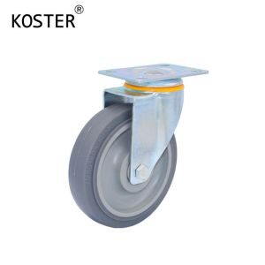 Industry Trolley TPR Polyurethane Plastic Castor Wheel Diameter 100mm Thickness