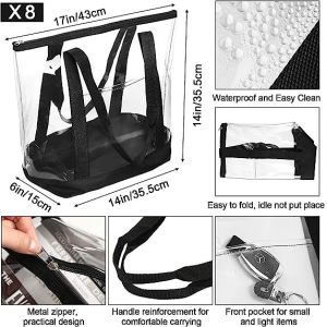 Clear Tote Bags PVC Shoulder Handbag Security Approved See Through Bag With