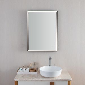 Acrylic Frame Led Strip Bathroom Mirror Touchable Screen Customizable