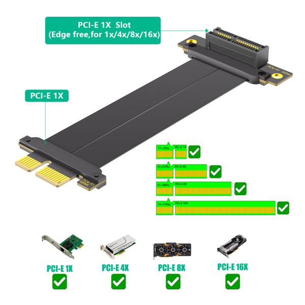 10cm Dustproof X1 Adapter Riser Card Pcie Extension Cable 4.0 Computer Hardware