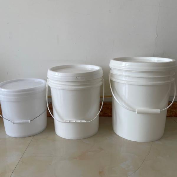 Plastic Bucket with Lid Hot Stamping Surface Handling Round Shape