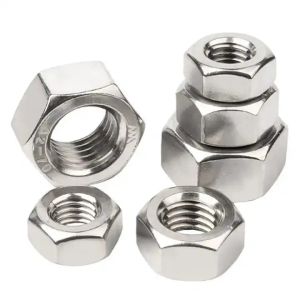 Hexagonal Head Nuts in Steel Zinc Plated Silver Finish