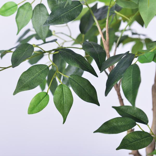 Haihong Manufacturer silk leaves 6 ft artificial ficus tree and Natural Trunk, Faux Ficus Tree with Plastic Pot, Fake Ficus Tree for Office Home