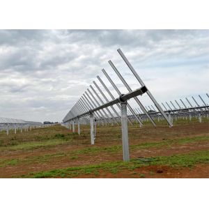 Ground Mounting Solar PV Plant Tracker System Galvanized Steel Brackets