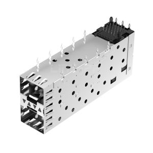 LP21AC01101 2x1 Port SFP Cage Connector With Outer/Inner LightPipe