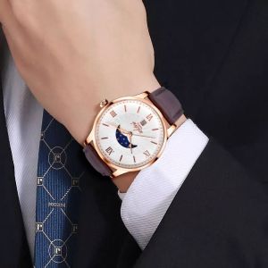Custom Automatic Leather Mechanical Wrist Watches For Business Men
