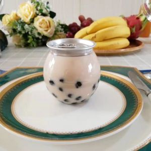Food Grade 300ml Pet Round Plastic Bottles For Boba Milk Tea Customized Design